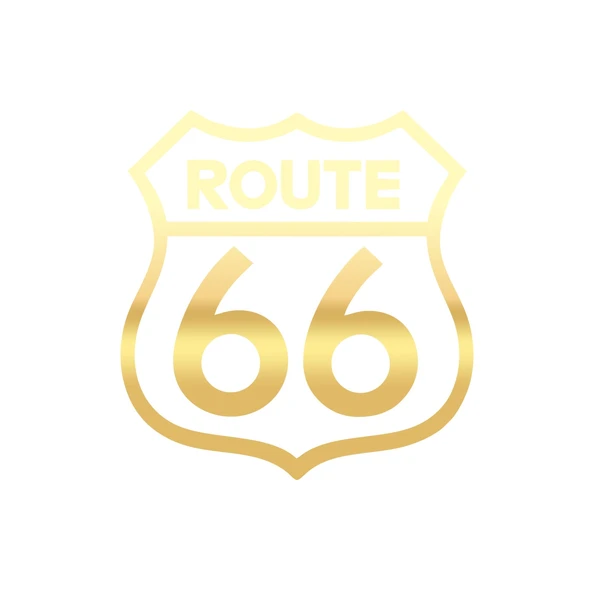 Route 66 Sticker 17x17 Cm Gold ürün görseli 1