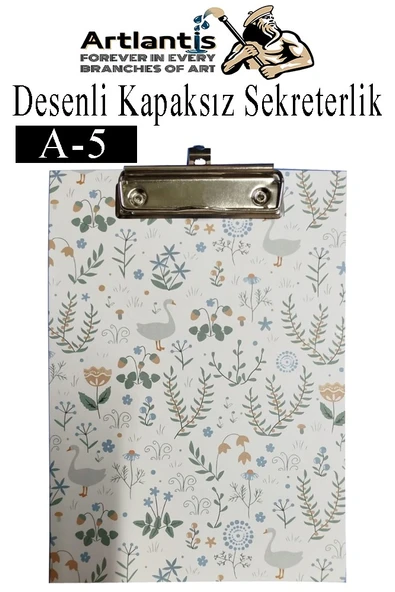 Desenli Sekreterlik Kapaksız A5 1 Adet Renkli Desenli A5 Sekreterlik Klipsli Metal Mekanizmalı 80 Yaprak Kapasiteli ürün görseli 1