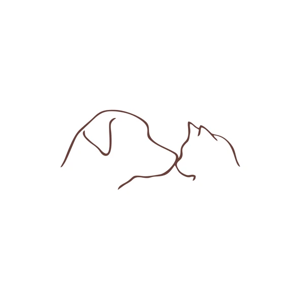 Kedi ve Köpek Sticker 17x17 Cm Kahverengi ürün görseli 1