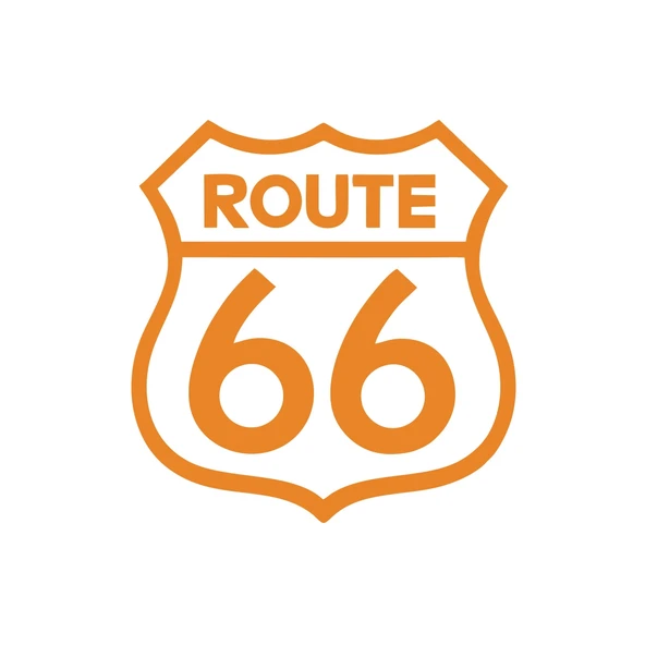 Route 66 Sticker 17x17 Cm Turuncu ürün görseli 1
