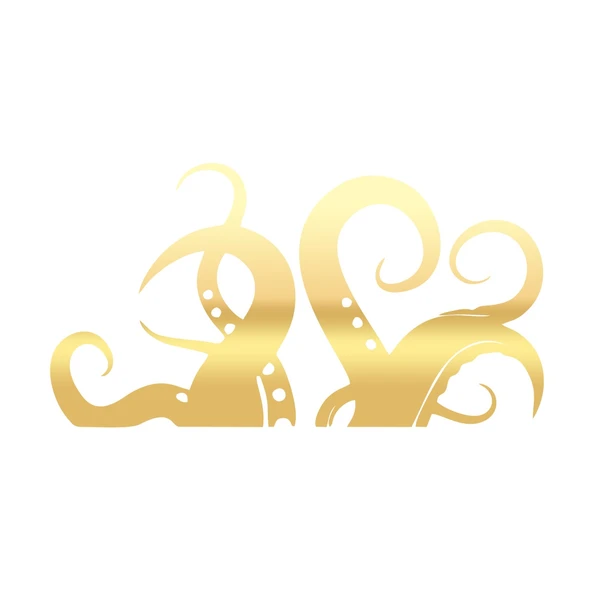 Ahtapot Kolları Sticker 17x17 Cm Gold ürün görseli 1