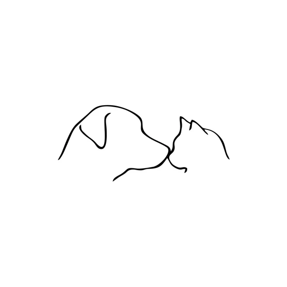Kedi ve Köpek Sticker 17x17 Cm Siyah ürün görseli 1