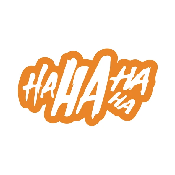 Ha ha ha ha Sticker 17x17 Cm Turuncu ürün görseli 1
