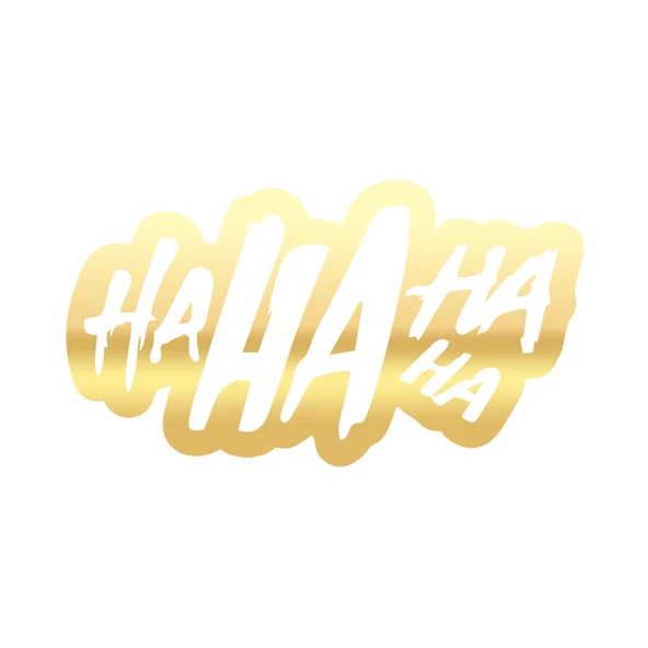 Ha ha ha ha Sticker 17x17 Cm Gold ürün görseli 1