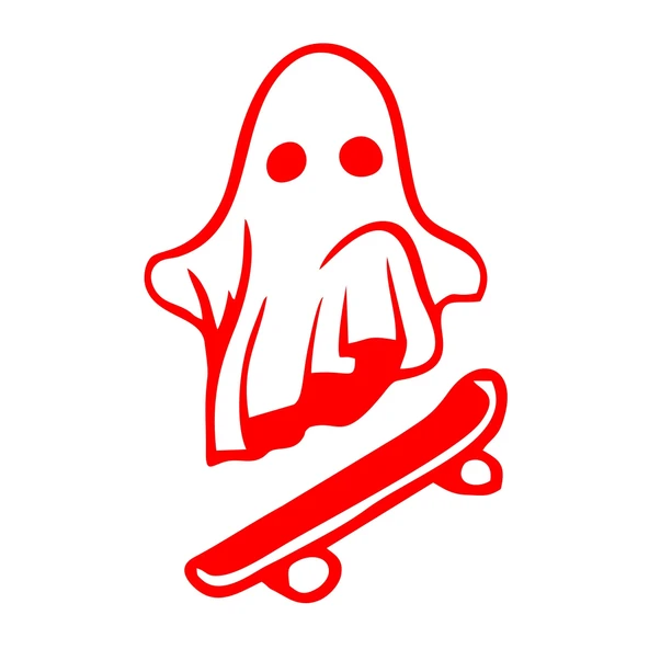 Kayak Yapan Hayalet Sticker 17x17 Cm Kırmızı ürün görseli 1