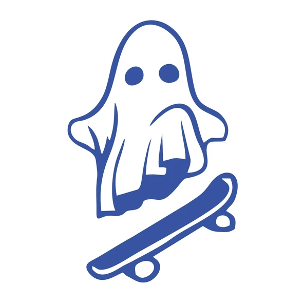 Kayak Yapan Hayalet Sticker 17x17 Cm Mavi ürün görseli 1