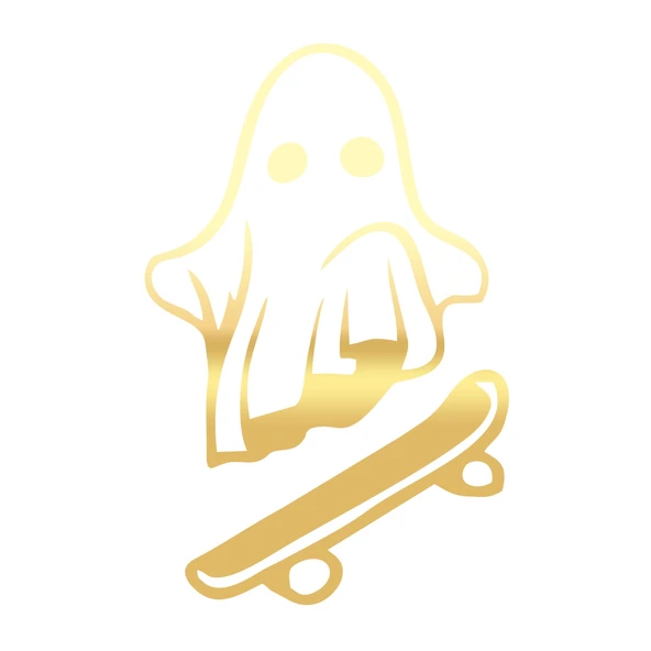 Kayak Yapan Hayalet Sticker 17x17 Cm Gold ürün görseli 1