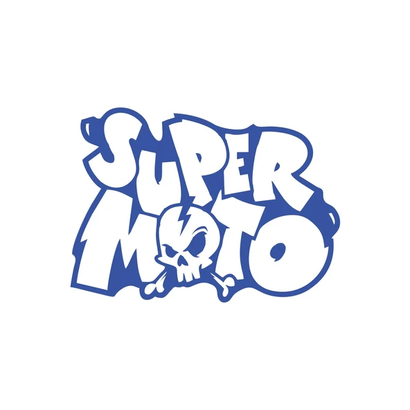 Super Moto Sticker 17x17 Cm Mavi ürün görseli 1