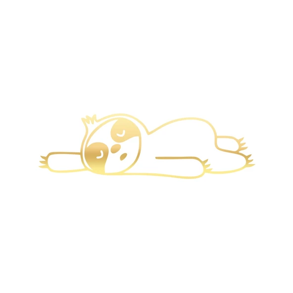 Tembel Hayvan Sticker 17x17 Cm Gold ürün görseli 1