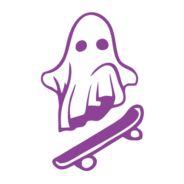 Kayak Yapan Hayalet Sticker 17x17 Cm Mor ürün görseli 1