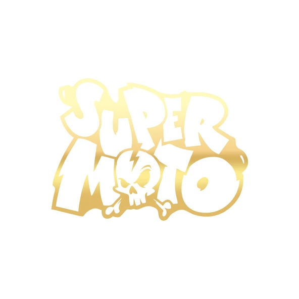 Super Moto Sticker 17x17 Cm Gold ürün görseli 1