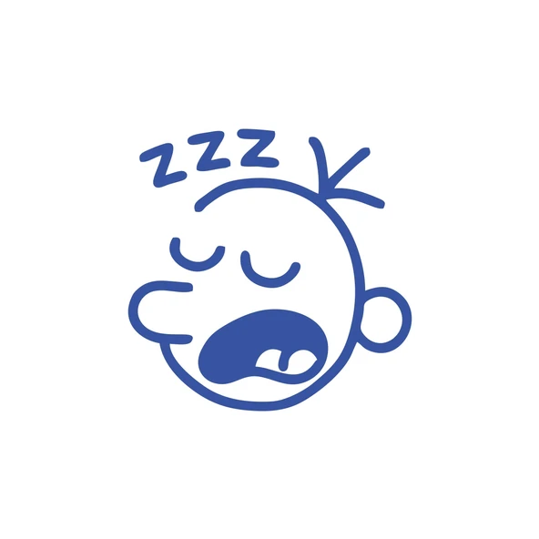 Zzz Uyuyan Surat Sticker 17x17 Cm Mavi ürün görseli 1
