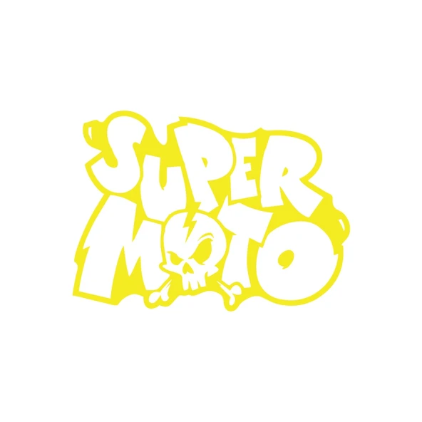 Super Moto Sticker 17x17 Cm Sarı ürün görseli 1