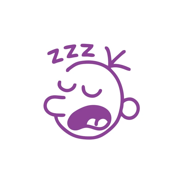 Zzz Uyuyan Surat Sticker 17x17 Cm Mor ürün görseli 1