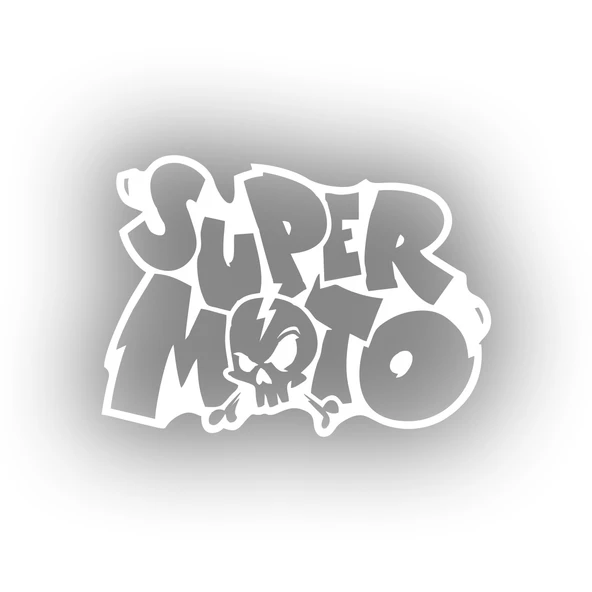 Super Moto Sticker 17x17 Cm Beyaz ürün görseli 1