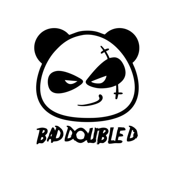 Kötü Panda Sticker 17x17 Cm Siyah ürün görseli 1