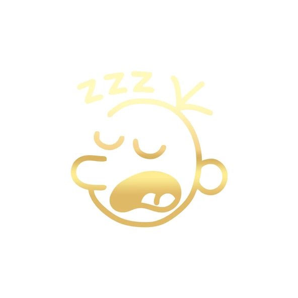 Zzz Uyuyan Surat Sticker 17x17 Cm Gold ürün görseli 1