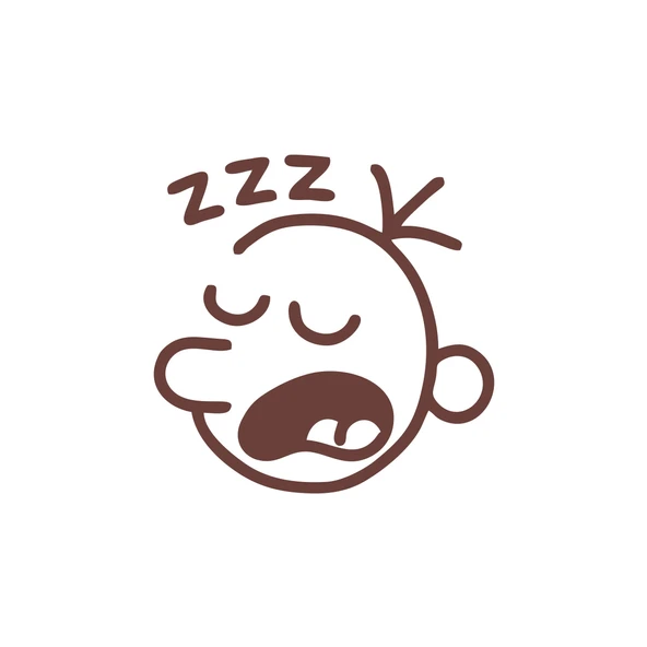 Zzz Uyuyan Surat Sticker 17x17 Cm Kahverengi ürün görseli 1