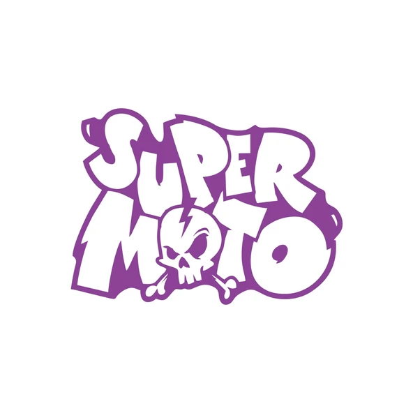 Super Moto Sticker 17x17 Cm Mor ürün görseli 1