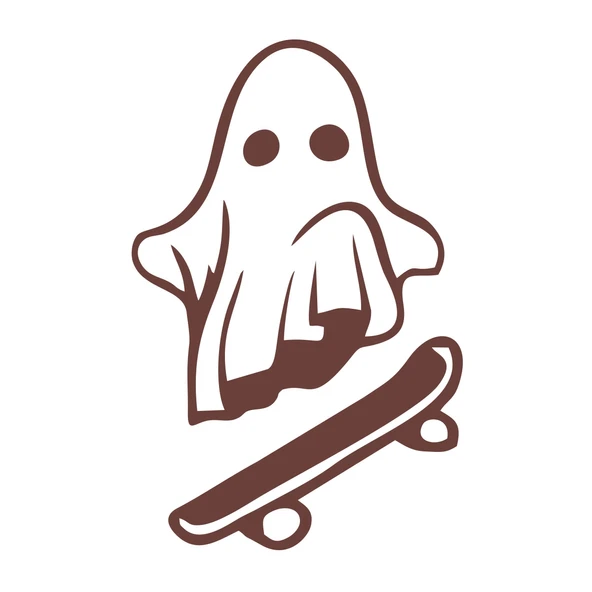 Kayak Yapan Hayalet Sticker 17x17 Cm Kahverengi ürün görseli 1