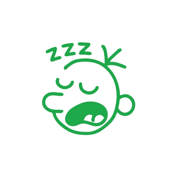 Zzz Uyuyan Surat Sticker 17x17 Cm Yeşil ürün görseli 1