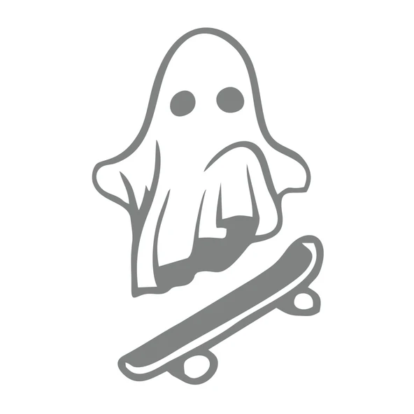 Kayak Yapan Hayalet Sticker 17x17 Cm Gri ürün görseli 1