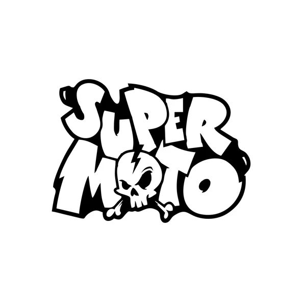 Super Moto Sticker 17x17 Cm Siyah ürün görseli 1