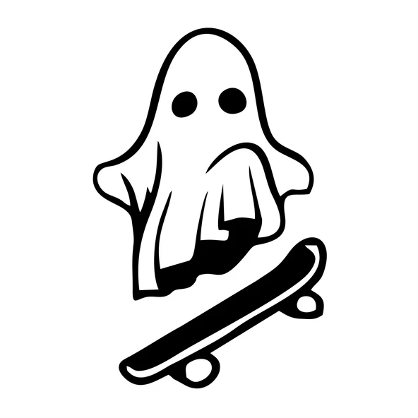Kayak Yapan Hayalet Sticker 17x17 Cm Siyah ürün görseli 1
