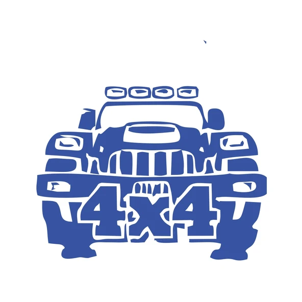 4x4 Off Road Jeep  Sticker 17x17 Cm Mavi ürün görseli 1