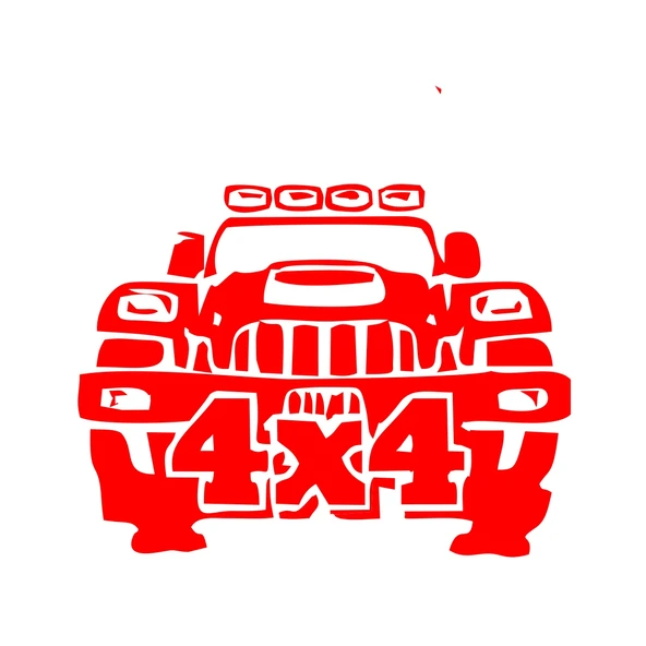 4x4 Off Road Jeep  Sticker 17x17 Cm Kırmızı ürün görseli 1