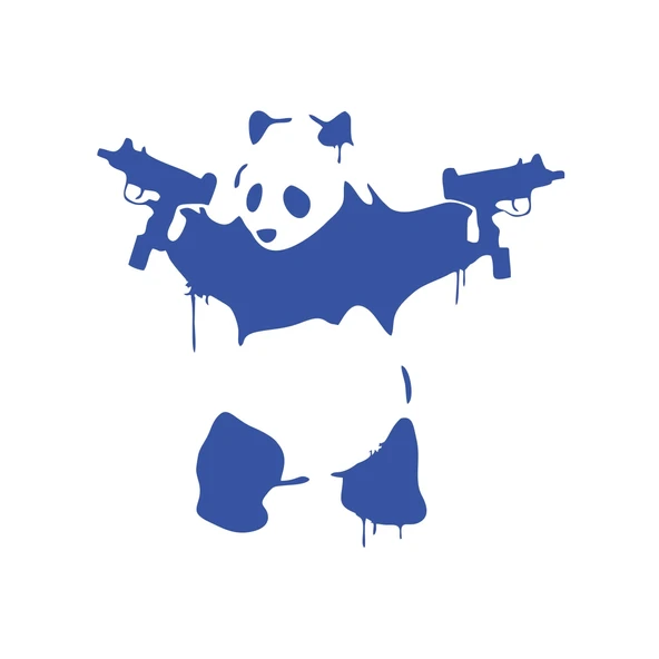 S*lahlı Panda Sticker 17x17 Cm Mavi ürün görseli 1