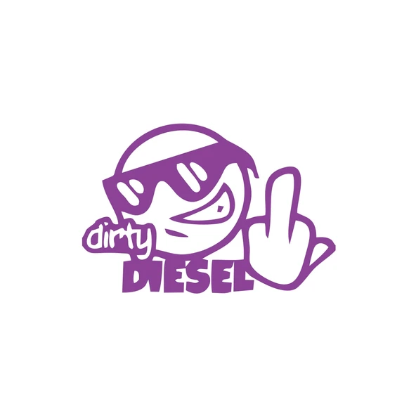 Dirty Diesel Sitcker 17x17 Cm Mor ürün görseli 1