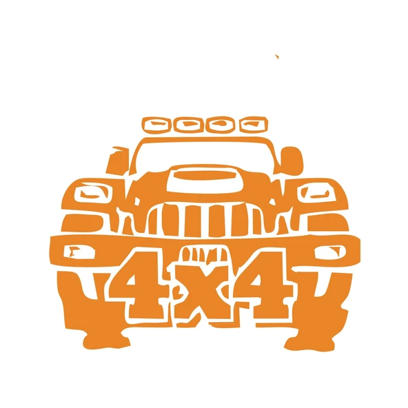 4x4 Off Road Jeep  Sticker 17x17 Cm Turuncu ürün görseli 1