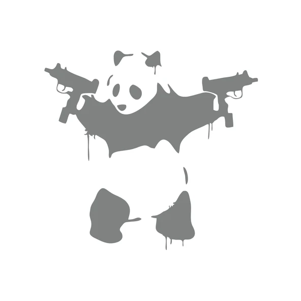 S*lahlı Panda Sticker 17x17 Cm Gri ürün görseli 1