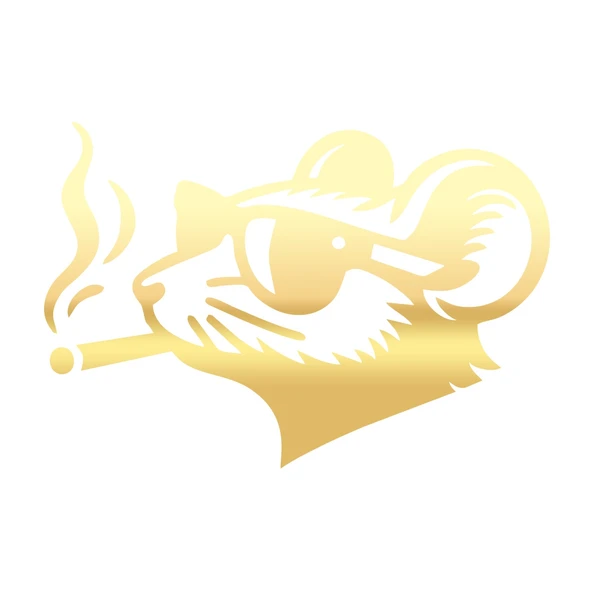 Gözlüklü Fare Sticker 17x17 Cm Gold ürün görseli 1