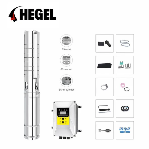 Hegel 110 Volt 13,5 Amper V1 DC Solar Dalgıç Pompa - Resim 2