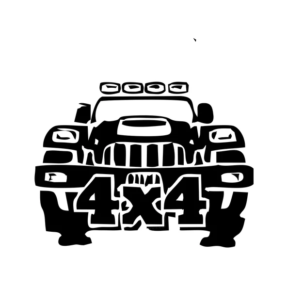 4x4 Off Road Jeep  Sticker 17x17 Cm Siyah ürün görseli 1