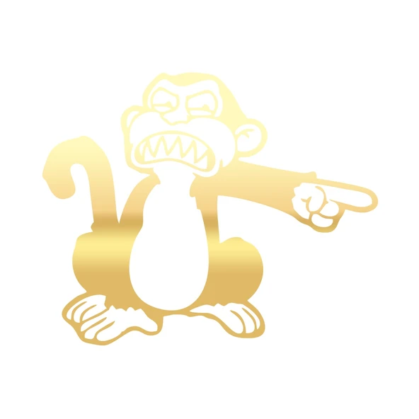 Maymun Sticker 17x17 Cm Gold ürün görseli 1