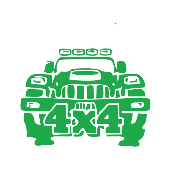4x4 Off Road Jeep  Sticker 17x17 Cm Yeşil ürün görseli 1