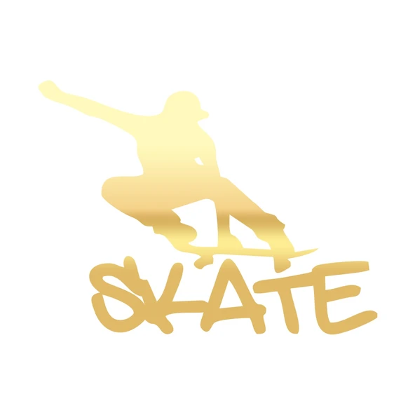 Kaykaycı Sticker 17x17 Cm Gold ürün görseli 1