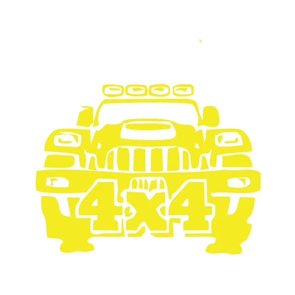 4x4 Off Road Jeep  Sticker 17x17 Cm Sarı ürün görseli 1