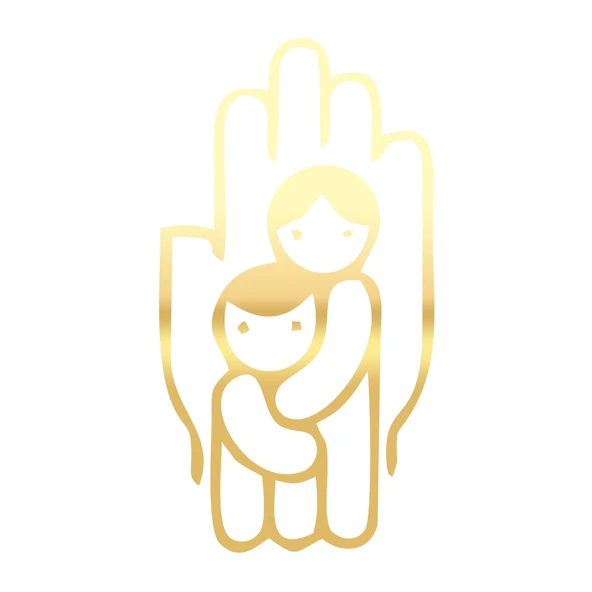 Çocukları Koru Sticker 17x17 Cm Gold ürün görseli 1
