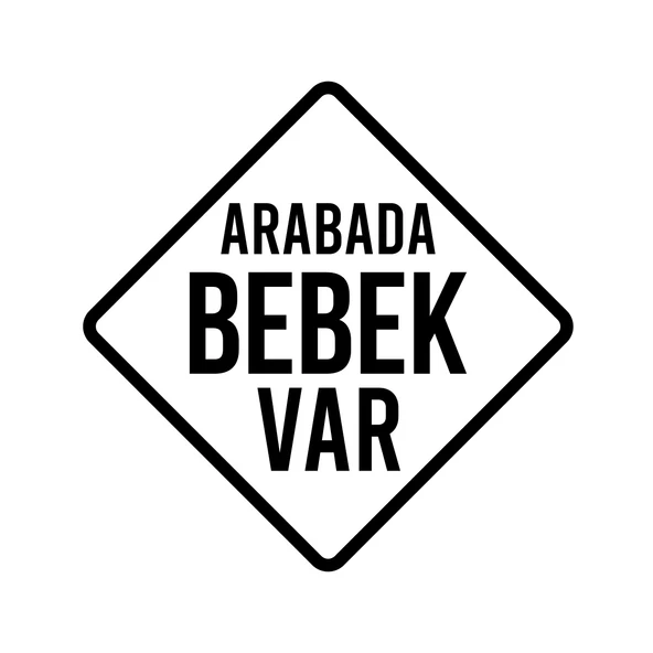 arabada Bebek Var Sticker 17x17 Cm Siyah ürün görseli 1