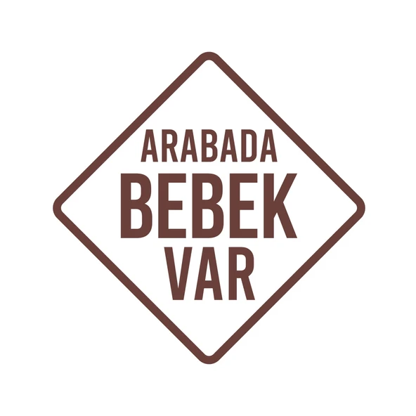 arabada Bebek Var Sticker 17x17 Cm Kahverengi ürün görseli 1