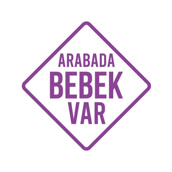 arabada Bebek Var Sticker 17x17 Cm Mor ürün görseli 1