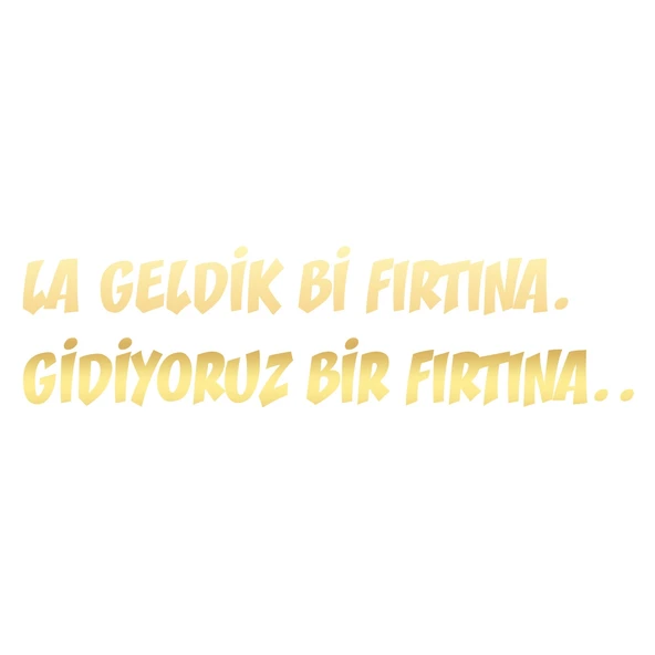Geldik bi fırtına gidiyoruz bir fırtına sticker 17x17 Cm Gold ürün görseli 1