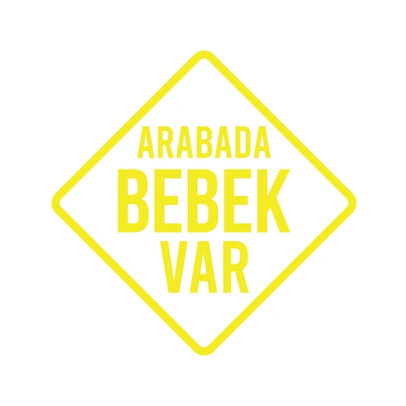 arabada Bebek Var Sticker 17x17 Cm Sarı ürün görseli 1