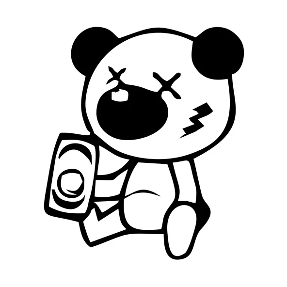 Sarhoş Panda Sticker 17x17 Cm Siyah ürün görseli 1