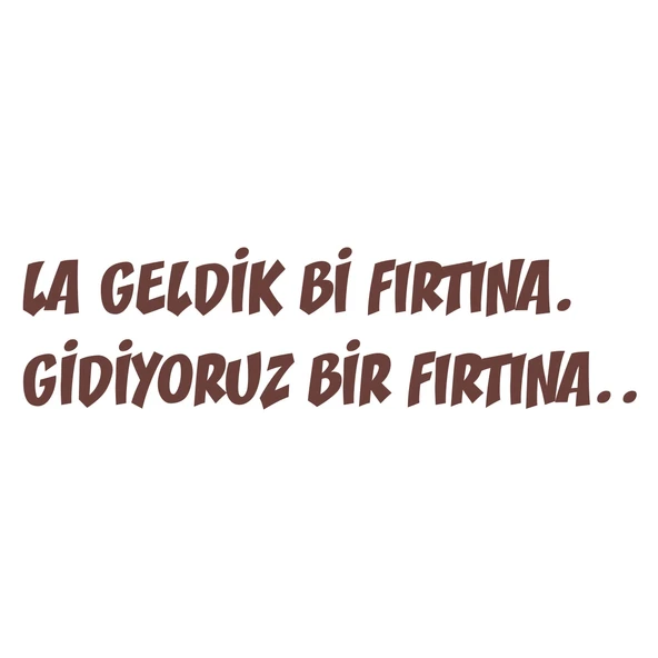 Geldik bi fırtına gidiyoruz bir fırtına sticker 17x17 Cm Kahverengi ürün görseli 1