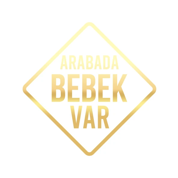arabada Bebek Var Sticker 17x17 Cm Gold ürün görseli 1